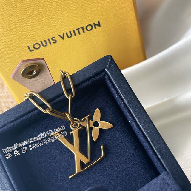 Louis Vuitton新款飾品 路易威登字母四葉草項鏈 LV粗鏈條毛衣鏈項鏈  zglv2115